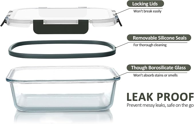 M MCIRCO [80 oz & 36 oz Extra Large Glass Food Storage/Baking Containers Set - Image 3