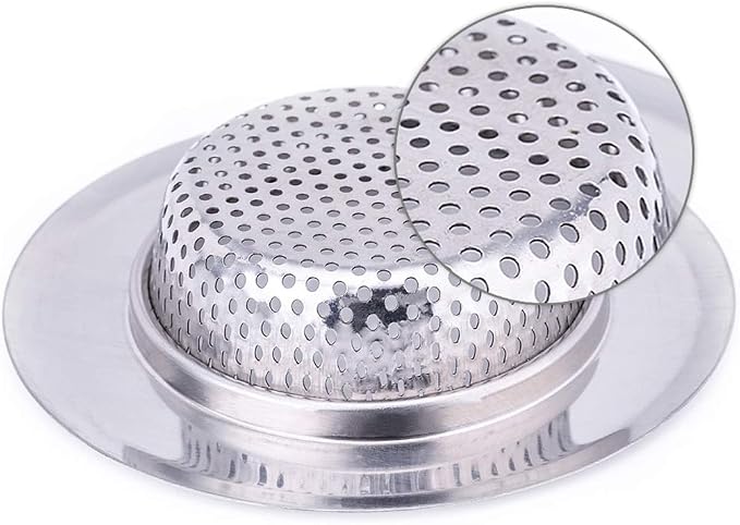 4.5 Inch Diameter Rim Heavy Duty Stainless Steel Kitchen Sink Basket Strainer - Image 3
