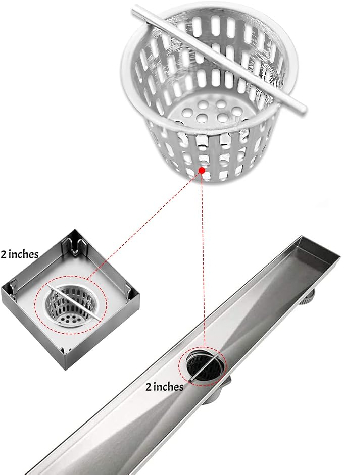 2 Inch Hair and Debris Strainer, Shower Drain Strainer - Image 5