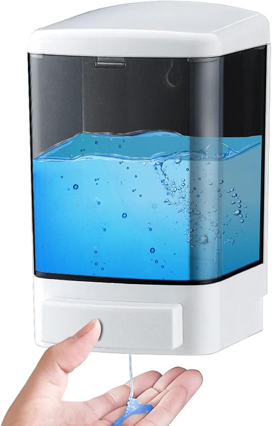 Manual Soap Dispenser 33.8oz / 1000ml Kitchen Bathroom Wall Mounted Commercial by IEALODS