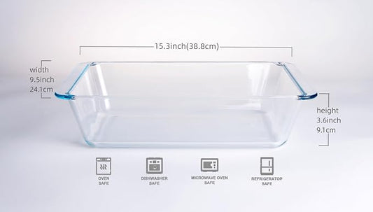 Deep Clear Glass Baking Dish, Rectangular Tempered Glass Baking Pan, The - Image 2
