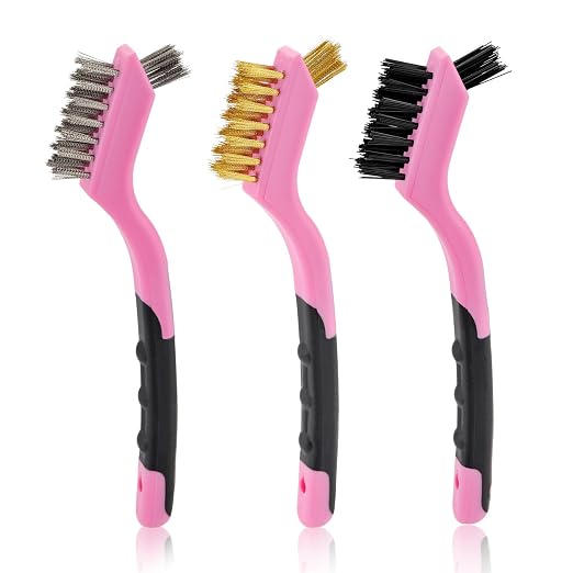 MAXMAN Wire Brush Set 6Pcs Small Wire Brushes Set, Stainless Steel/Brass/Nylon - Image 2
