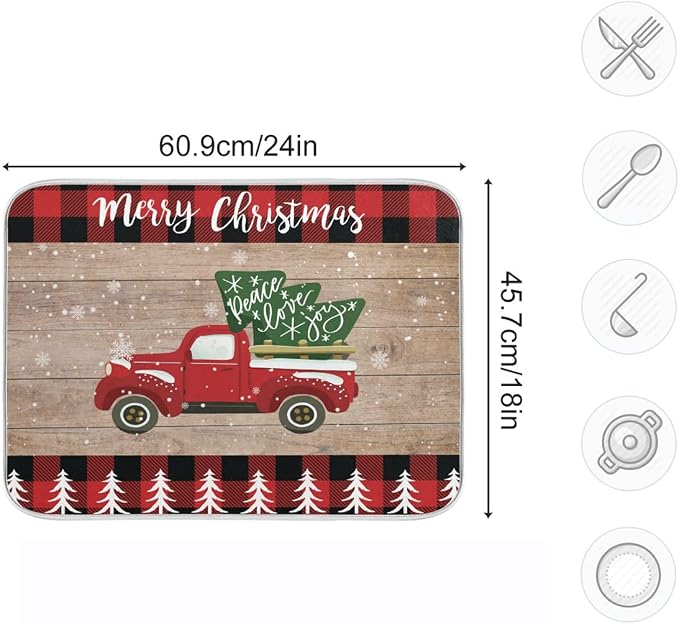 Christmas Dish Drying Mat 18 x 24 Inch - Image 3