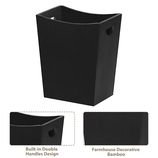 SEHERTIWY Wood Trash Can, Farmhouse Wastebasket Bin - Image 5