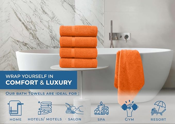DAN RIVER Bath Towels Set of 4, 27 x 54 Inches, 100% Cotton, Larger & Lighter - Image 5