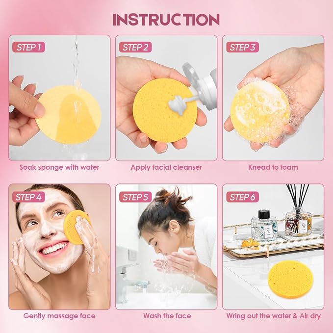 AIDEA 96Count Compressed Facial Sponges, Face Sponges - Image 3
