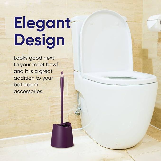 Toilet Brush Cleaner and Holder Purple 3 Pack Toilet Bowl Cleaner Brush - Image 3