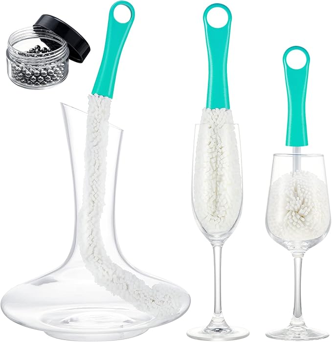 Boao 3 Pcs Decanter Cleaning Brush Wine Glass Decanter Flexible Bottle Brush Set by Boao