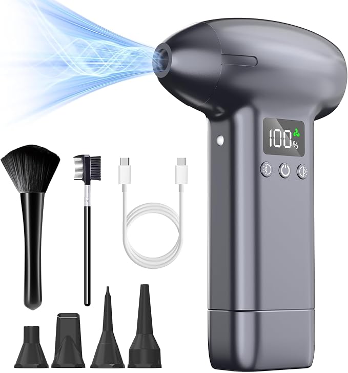 Upgraded Compressed Air Duster-300000RPM Ultra-Powerful Brushless Motor by Raydyn