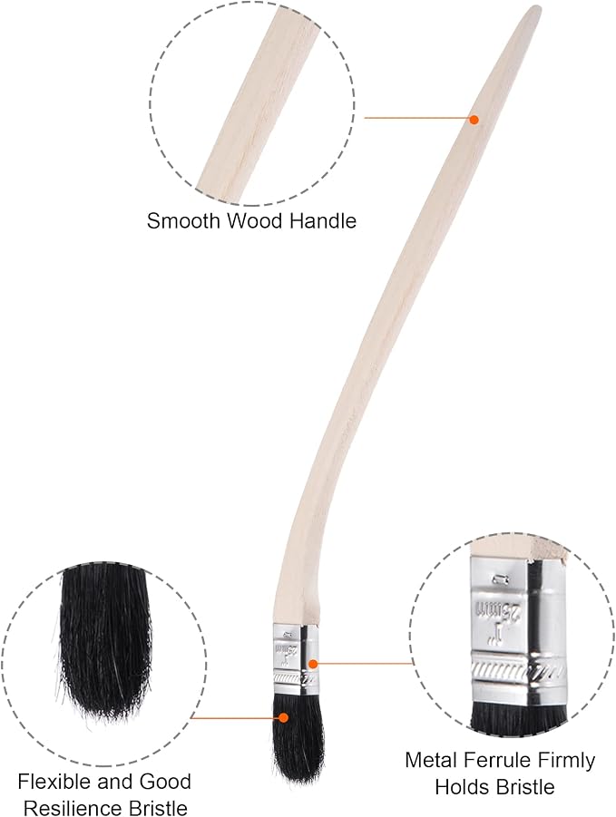 uxcell Bent Radiator Paint Brush 16" Length 1" Width Bristle - Image 4
