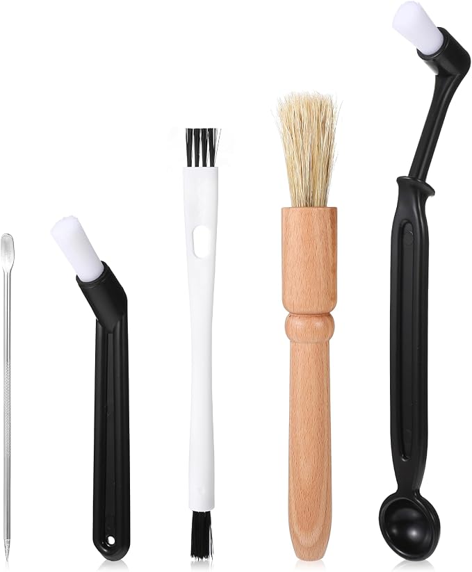 5 Pcs Coffee Brush Set Professional Espresso Brushes Kit Includes Wooden Coffee by Unknown