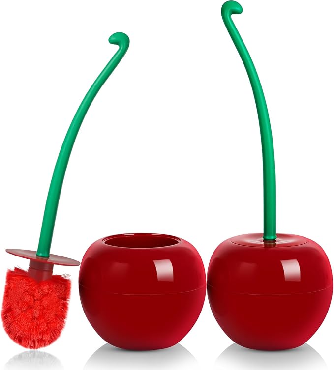 Toilet Brush Household Bathroom Cleaning Cherry: 2-Pack Adorable Shape - Image 6