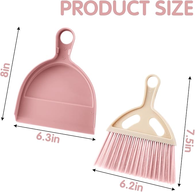 6 Pcs Small Dustpan and Brush Set, Whisk Broom Dust Pan - Image 2