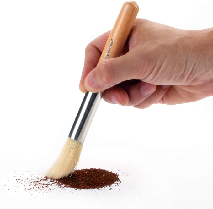 Coffee Grinder Brush Espresso Supply Maker Cleaning Brush, Wood Handle & - Image 2