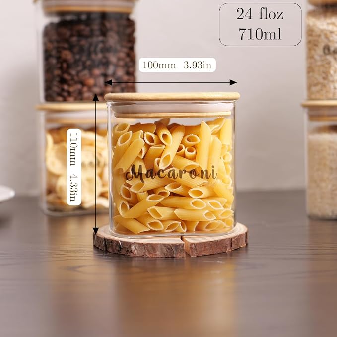6 Pcs Square Glass Pantry Storage Containers - 24oz Thicken Glass Food Storage - Image 3
