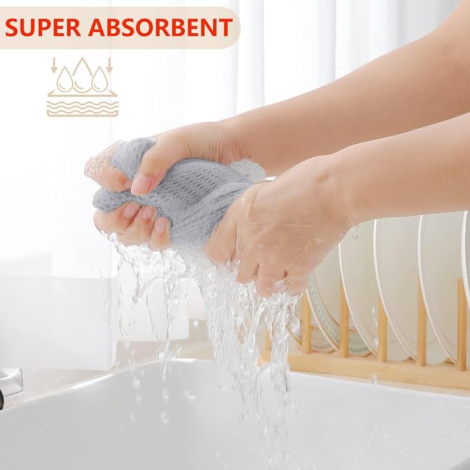 Homaxy 100% Cotton Waffle Weave Kitchen Dish Cloths, Quick Drying Dish Rags - Image 3