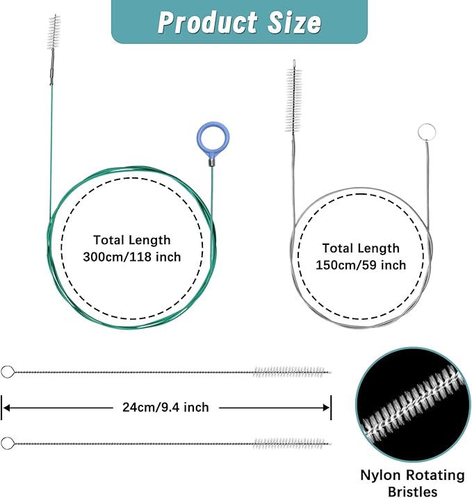 4Pcs Auto Sunroof Drain Cleaning Tools, 118/59 Inch Flexible Brush Long Pipe - Image 2