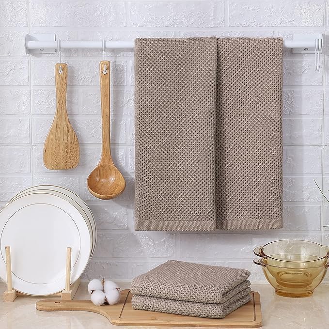 Kitinjoy 100% Cotton Waffle Weave Kitchen Hand Towels - Image 6