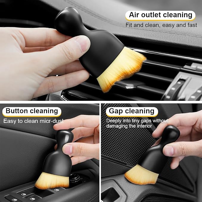 3 PCS Car Detailing Brush, Car Interior Cleaning Dust Brush, Soft Bristle - Image 3