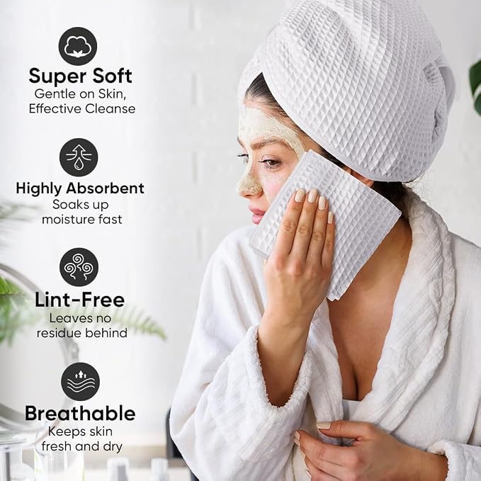 HOMEXCEL Waffle Weave Microfiber Towel, 10 Pack Lint Free Cleaning Rags - Image 9