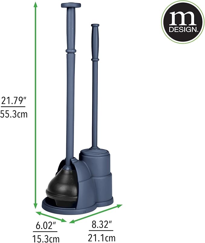 mDesign Plunger and Brush Set for Toilet Bowl - Image 3