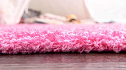 Unique Loom Solid Shag Collection Area Rug (2' 6" x 16' 5" Runner, Taffy Pink)