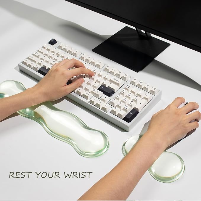 Clear Gel Wrist Rest for Keyboard and Mouse, Cute Ergonomic Wrist Rest for - Image 2