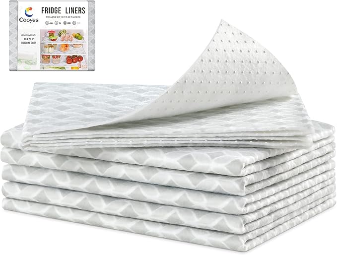 Cooyes French Door Refrigerator Liners 17.7" x 36", Absorbent Strong Grip by Cooyes