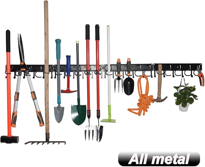 YueTong 68" All Metal Garden Tool Organizer, Adjustable Garage Wall Organizers by YueTong