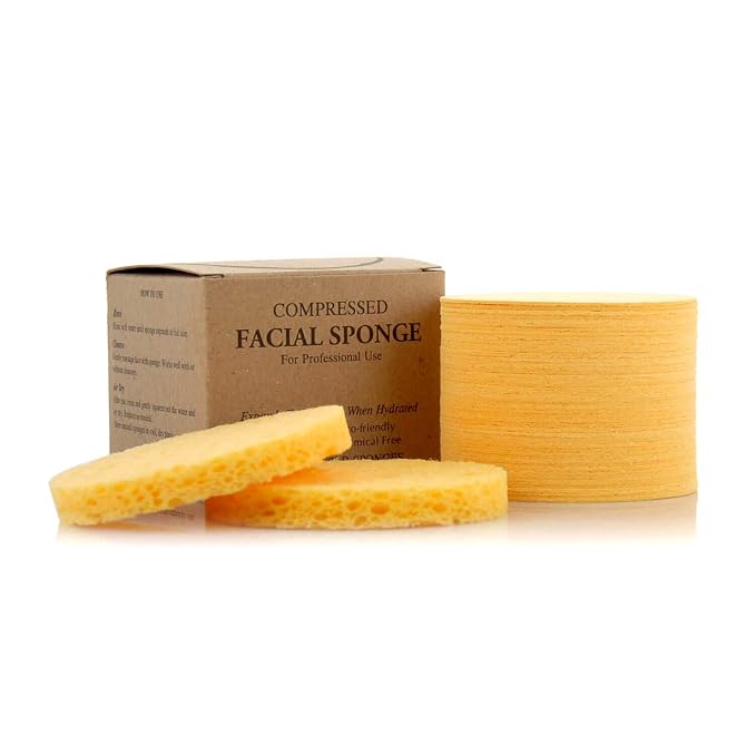 Appearus Natural Cellulose Facial Sponges – 50 Pack – Professional Spa Facial by APPEARUS