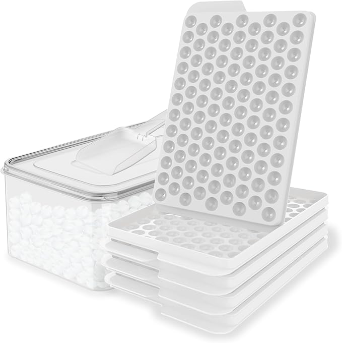 WIBIMEN Mini Ice Cube Trays, Small Tiny Round Pebble Crushed Nugget Ice Trays by WIBIMEN