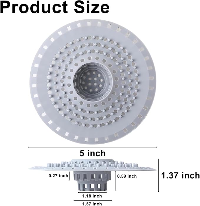 Shower Drain Hair Catcher, Premium Silicone Drain Protector & Shower Drain Cover - Image 3