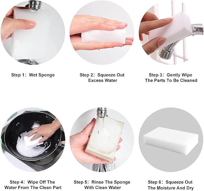 SmilePowo 50 Pack Magic Cleaning Sponges Eraser, Household Cleaning Scrub Sponge - Image 4