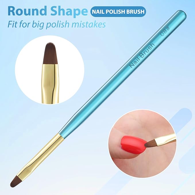 Metal Blue Nail Art Clean Up Brushes - Image 4