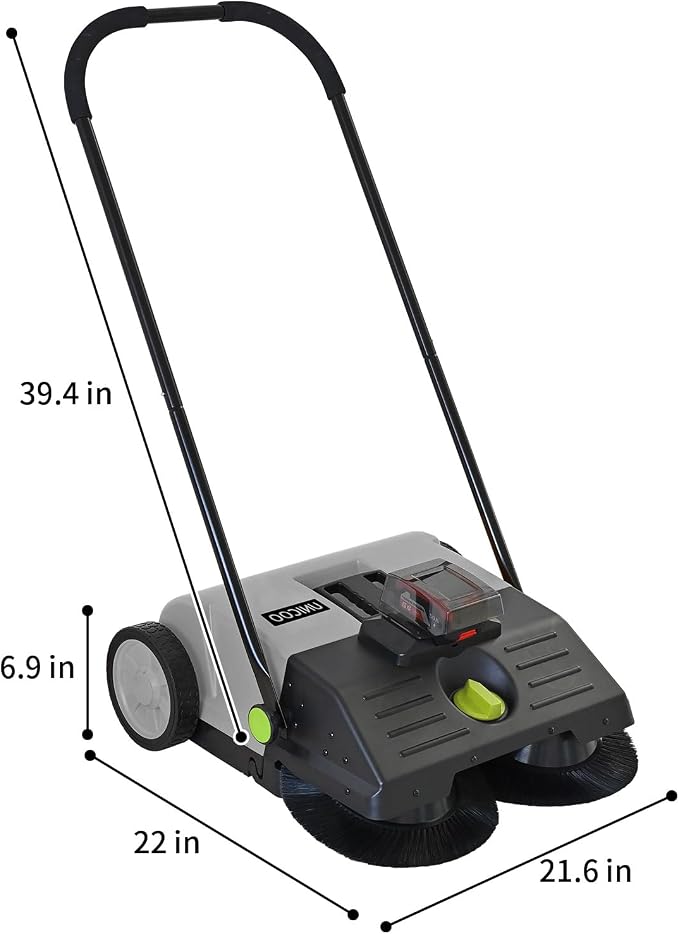 UNICOO® Electric Hand Push Floor Sweeper – Battery Powered Walk-Behind Sweeper - Image 9