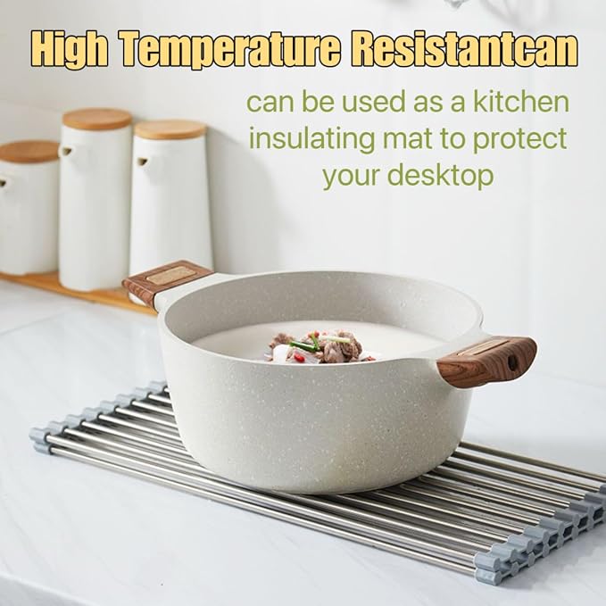Roll Up Dish Drying Rack, 17.7" x 11.8" Over The Sink Dish Drying Rack - Image 7