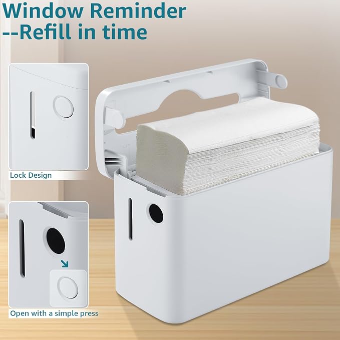 Trifold Paper Towel Dispenser Countertop, 300-Sheet Large Capacity - Image 6