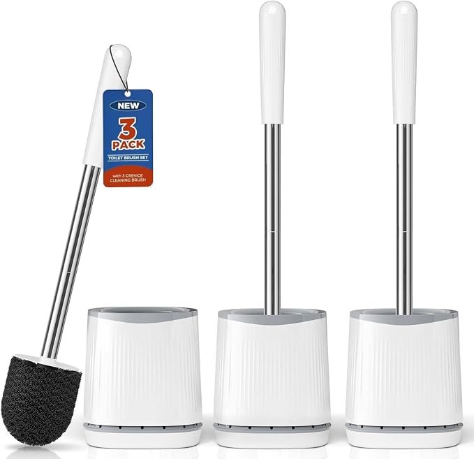 TRENTI Toilet Brush, Toilet Brush and Holder Set, Bristles Toilet Bowl Brush by TRENTI