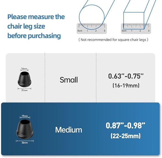 1 Inch Heavy Duty Rubber Chair Leg Caps - Image 2