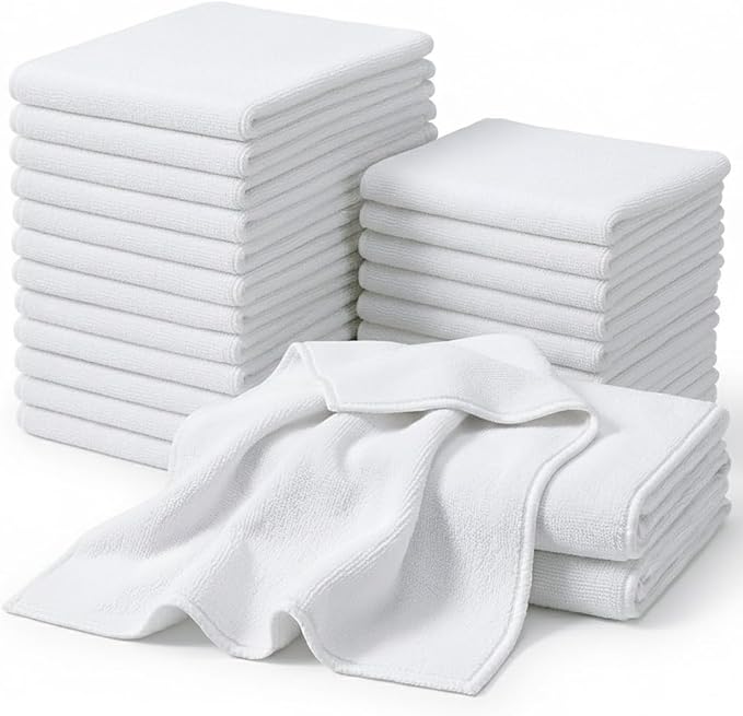 CARTMAN 14 x 14 Inch, 30 Pack, 280GSM Microfiber Cleaning Cloths, Non-Abrasive by CARTMAN