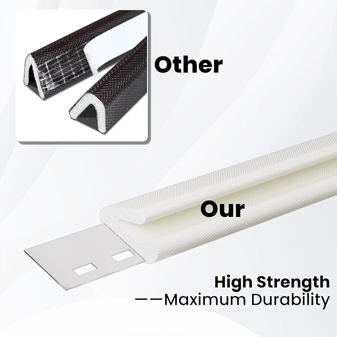 V Shape Foam Weather Stripping Door Frame Seal Strip 19.7FT Black, Draft Stopper - Image 4