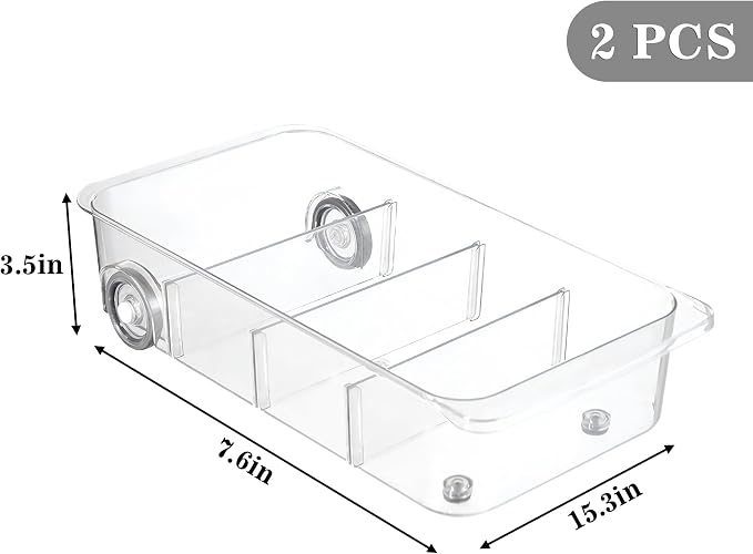 MineSign 2Pack Roll Out Fridge Caddy Bins Pull Out Drawer - Image 3