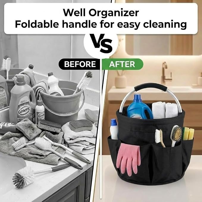 Multifunctional 17L Cleaning Caddy, Foldable 600D Organizer Bag - Image 5