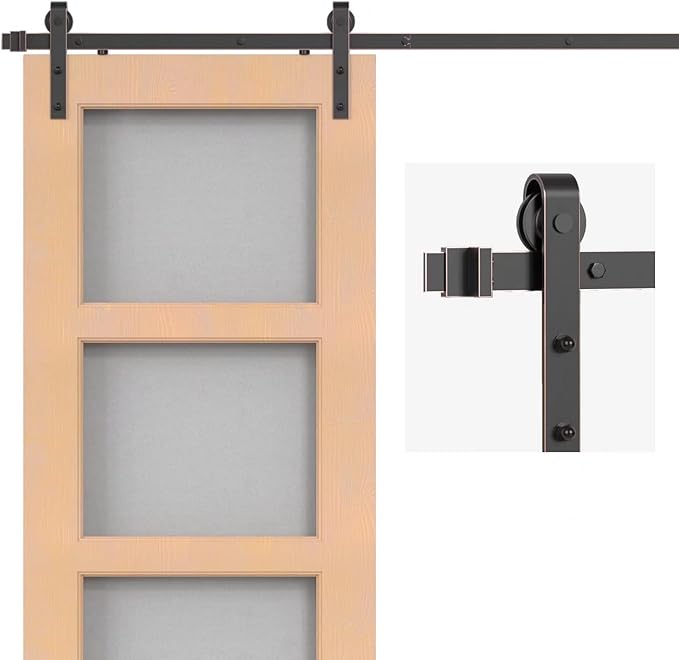 ORB Oil Rubbed Bronze Sliding Barn Door Hardware Kit by KINMADE