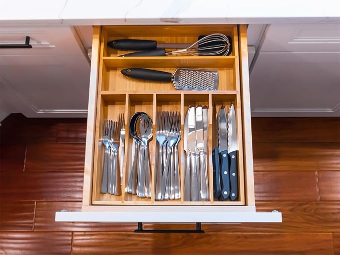 Umilife Kitchen Drawer Organizer, 12.5 Inch Silverware Utensil Tray Holder - Image 7