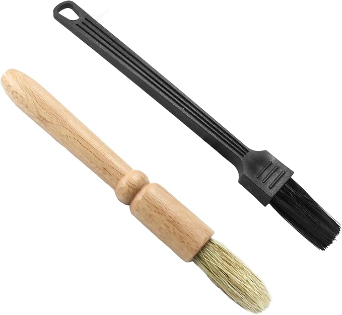 2 Pack Coffee Grinder Cleaning Brush Bean Grain Coffee Grounds Tool Wood Handle - Image 5