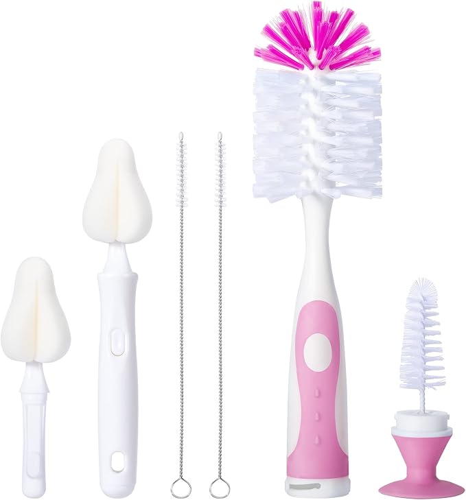 Baby Bottle Brush Set with Nipple Cleaner and Suction, 10.2" Cleaning Brush and by CAREBABYMORE