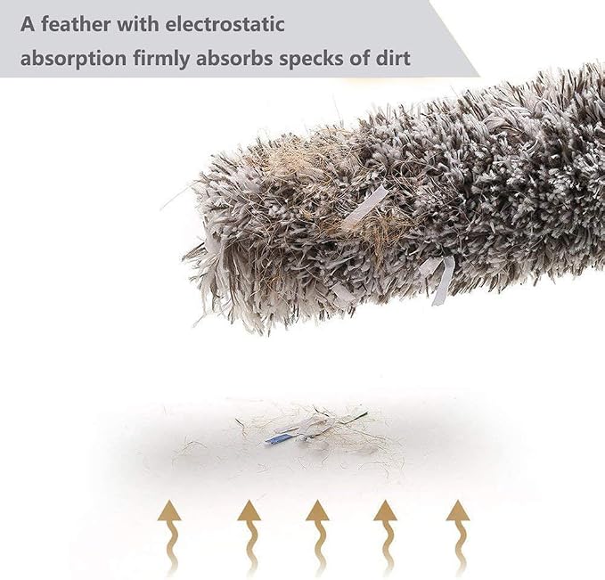 Microfiber Feather Duster with Extendable Pole, 30-100 inches Extra Long Cobweb - Image 9