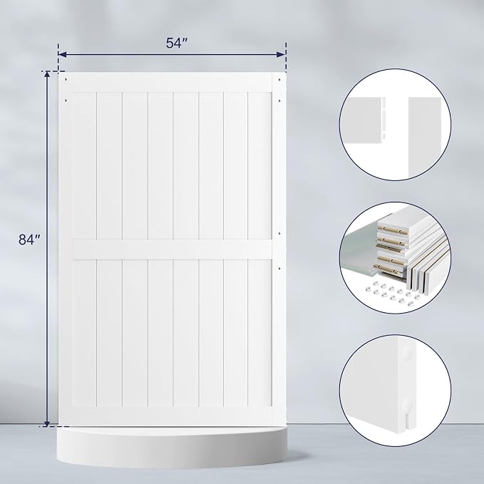 SmartStandard 54 x 84 inch White Sliding MDF Barn Door - Image 3