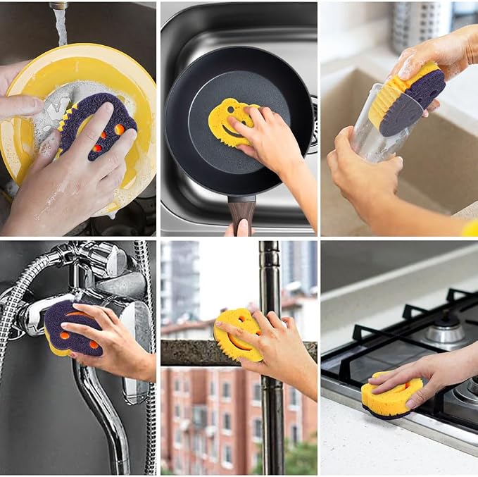 SmilePowo 12 Pack Frog Dual-Sided Multi-Functional Premium Cleaning Sponges - Image 6
